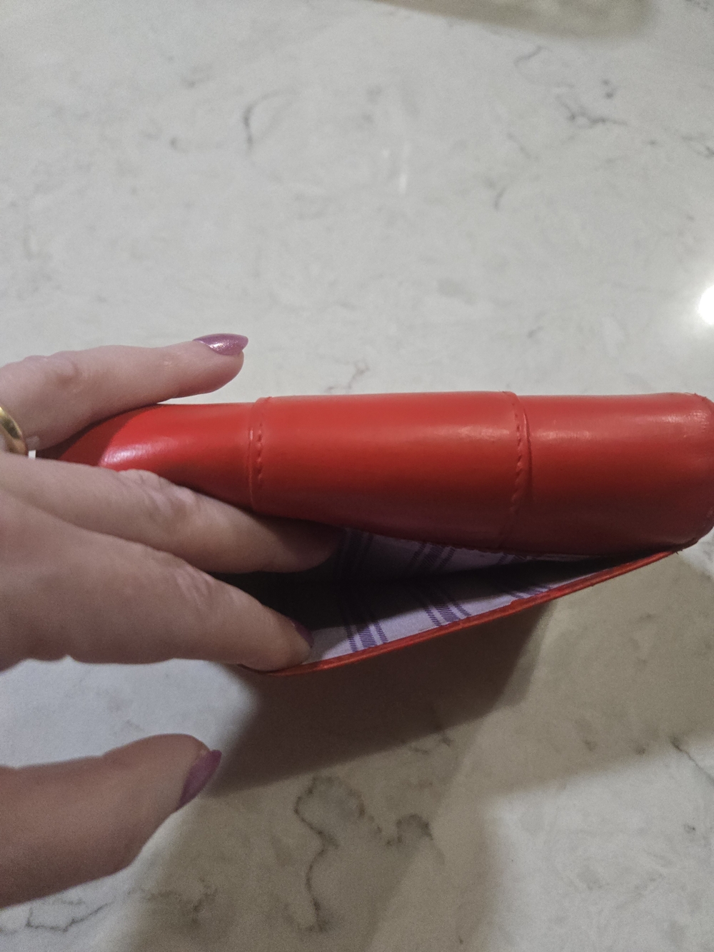 Coach Red Leather Compact Wallet - Picture 4 of 12